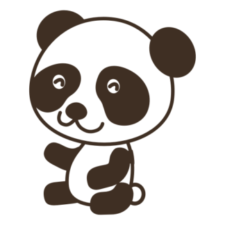 Joyful Panda Decal (Brown)